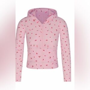 Skims Soft Lounge Cherry Blossom Pink Zip Up in size M